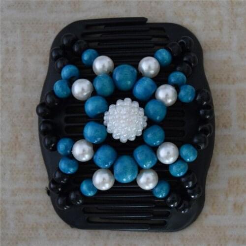 BLUE PEARL FLOWER beads and mix colour magic comb 20 pcs/lot classical comb easy updo special christmas comb