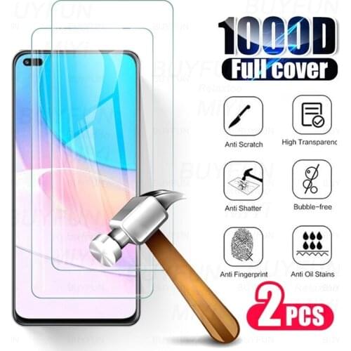 Hauwei nova8i glass 2pcs full cover protective glass for huawei hawei huwei nova 8i 8 i 2021 phone screen protectors film 6.67