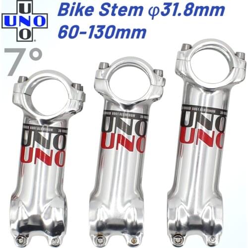 UNO MTB Bicycle Stem Ultralight Silver Road Mountain Bike Stem 7 Degrees 60-130mm Stem Aluminum Bicycle King Kalloy Bike Parts