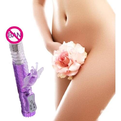 G Spot Rabbit Vibrator for Women Dual Vibration Rotatable Double Shock TPE Female Vagina Clitoris Massager Masturbation Sex Toys