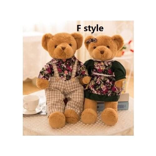 Lovers couples bears about 35cm plush toy flowers style dress teddy bear soft doll Valentines Day,propose marriage gift b2921