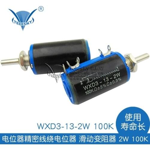 WXD3-13-2w 100k potentiometer precision coil wire wound potentiometer slide rheostat 2w 100k