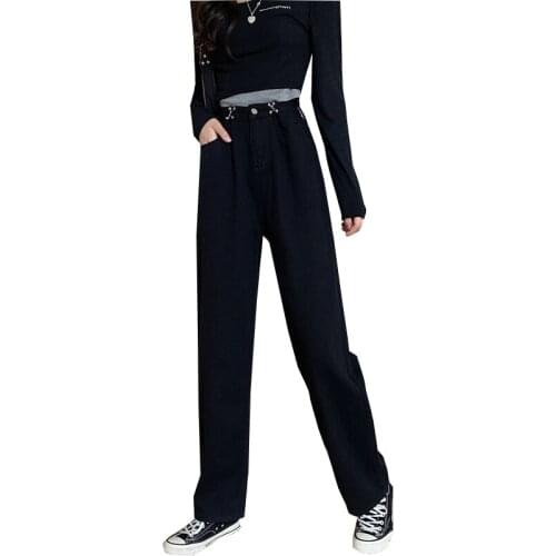 Woman Jeans High Waist Clothes Wide Leg Denim Streetwear Retro Straight jeans 2021 women autumn Fashion straight wide leg pants