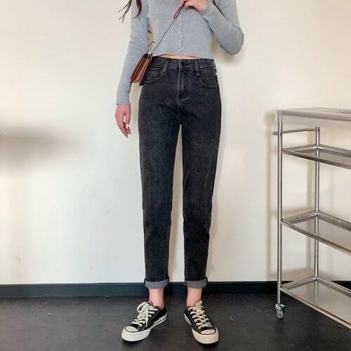 Lente Plus Size Vrouwen Jeans Hoge Taille Harembroek Vrouw Enkellange Denim Zwart Koreaanse Mujer Losse Cusaul Grote jeans 4XL