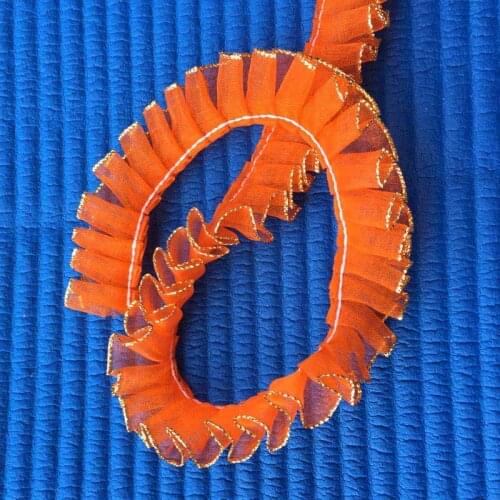 ZHU RU 10 colors 20mm Diy Handmade Clothes crafts Accessories Lace Macrame Cord Net yarn transparent Fold Gold side