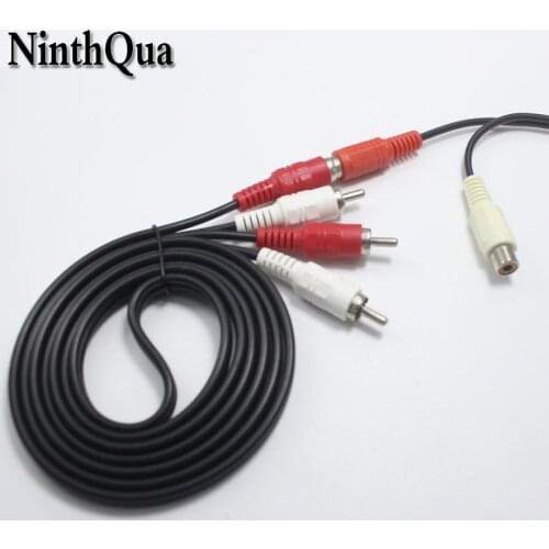 1PCS RCA Power Cable with 1.5 2 to 2 Red + White Male Plug for Audio TV DVD Video AV Connector Adapter