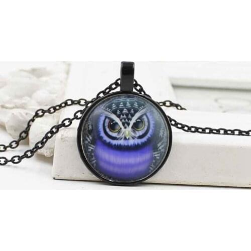 2019 hot classic owl crystal glass alloy pendant necklace jewelry