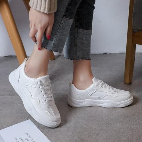 2020 fashion spring autumn sneakers shoes with light mouth solid color classic casual comfortable platform women shoes U20-01