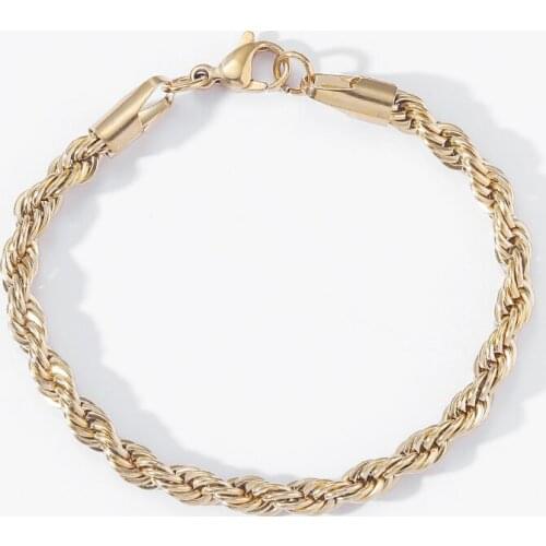 5mm 7inch 8inch Stainless Steel Rope Bracelet For Men Women SB009