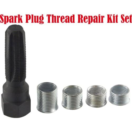 5Pcs Car Auto Spark Plug Thread Repair Tool Kit 14mm Tool Reamer Tap M14x1.25 Car Motorcycle Repair Accessories