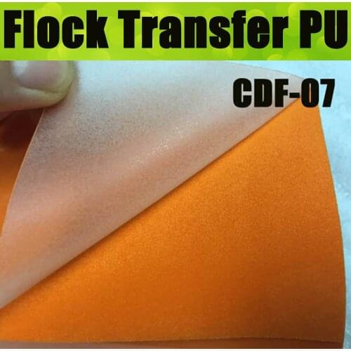 CDF-07 Orange Premium quality 1 yards Flocking Heat Transfer Vinyl Cutting Plotter DIY T-shirts 50CM Widthx100CM Length