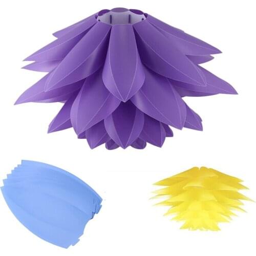 DIY Lotus Lampshade IQ PP Ceiling Lamp Shade - Pendant Light Shade Christmas Living Room Decor Lighting, DIA:53CM (Purple)