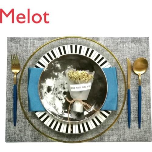 European Style American Style Model Room Tableware Set Modern Simple Hong Kong Style Light Luxury Tableware Table Decoration