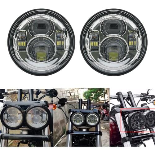 For Harley Fat Bob FXDF '08-later Motorcycle Dyna Headlamp Lights 4.65inch single low beam and single high beam