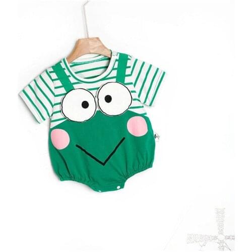 Infant jumpsuit short-sleeved summer new baby clothes triangle romper cute super cute newborn bag fart clothes