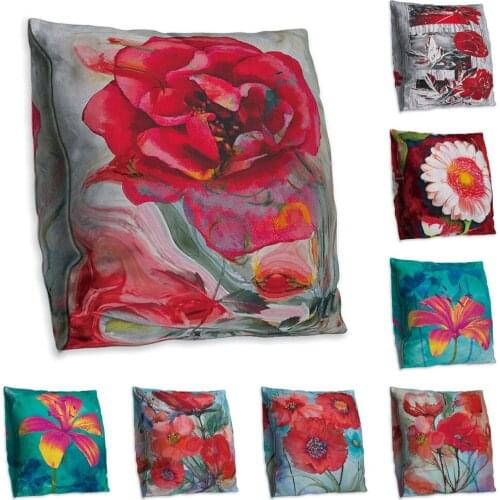 Cute Double Side Print Cushion Cover Polyester Decorative for Sofa Seat Soft Throw Pillow Case Cover 45x45cm Home Decor