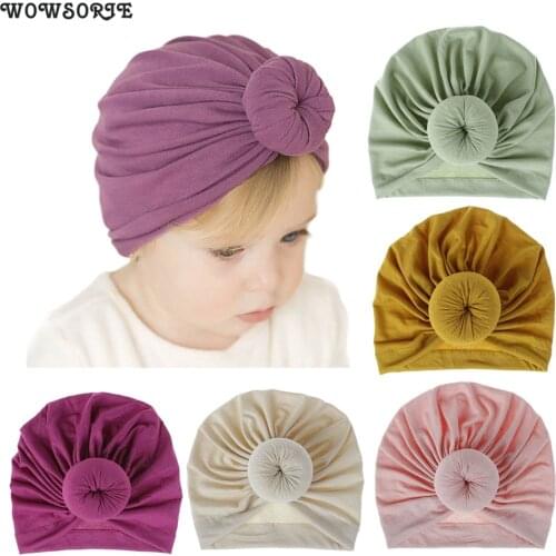 Fashion Baby caps Donut Hat Newborn Elastic Cotton Caps Infant Girls Turban Beanie Cap photography photo accessories Soft Hats
