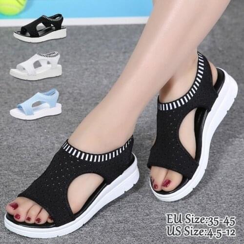 Fashion Womens Sports Sandals Summer Platform Walking Shoes Breathable Comfort Shoes Plus Size 35-45
