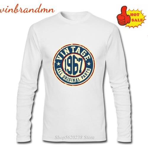 Vintage 1967 Mens Long Sleeve T Shirts Retro Classic 53th Birthday Gift Men Tee Top Best Fathers Day Gift Idea Male Tshirts