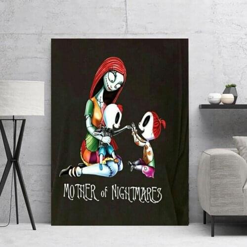 Wall Art Canvas Painting Modular Picture Print Nightmare before Christmas Home Decor Nordic Cartoon Poster For Living Room Frame