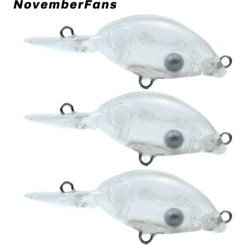 NovemberFans 30pcs/lot Mini Deepwater Crankbait 5cm 3g Unpainted Wobblers Hard Plastic Artificial Fishing Lures Blank Tackle