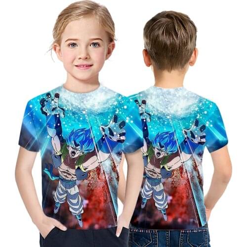 2021 News DRAGON BALL T-shirt Breathable and Sweat-absorbent Short Sleeves Children Universal Tops Cartoon Anime Summer Clothes