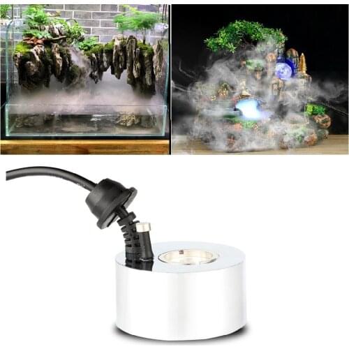 Aluminum Alloy Mist Maker Fogger Atomizer Air Humidifier for Aquarium Fountain Pond Rockery Fish Tank Vase Birdbath Decoration