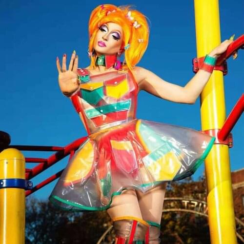 Modern Retro Lovely Dress Stage Costume Female Singer Dancer Performance Clothing Rave Clothes Nightclub DJ Dancer Wear VDB3861