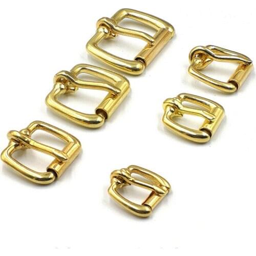 13-37mm Inner Solid Brass Heel Buckle End Bar Roller Rectangle Single Pin For Leather Craft Bag Belt Strap Webbing Accessrioes