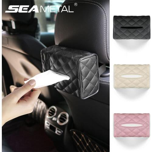 Universal Car Tissue Box Cover Napkin Paper Holder Towel Dispenser For Car Back Seat Hanging Paper Holder Tissue Container Case