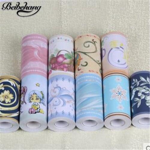 Beibehang Skirting board wall stickers waterproof new wallpaper self-adhesive foot line kitchen bedroom bathroom waist stickers