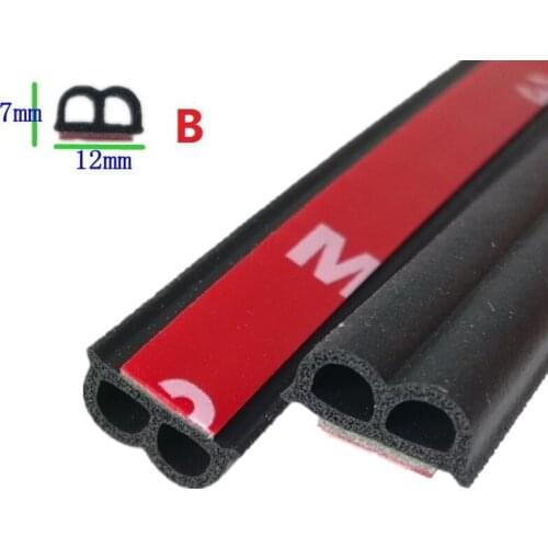 Weatherstrip B Shape 3M Adhesive Car Door Seal Strips Sticker Noise Sound Insulation Weather Strips Rubber Seals Sealing Strip
