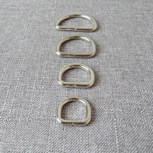 10pcs/Lot 10mm 12mm 15mm 20mm 25mm 32mm straps webbing metal belt buckle D rings DIY bag pet dog collar leash sewing accessory