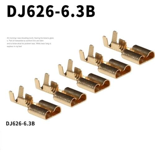 100-500pcs H62 brass tinned 6.3mm automotive terminal Automotive connector female terminal DJ626-6.3B