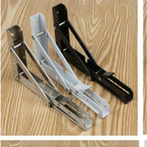 2PCS Folding Angle Bracket 8-20 Inch Adjustable Wall Mounted Folding Table Shelf Bracket Triangle Heavy Duty Furniture Hardware