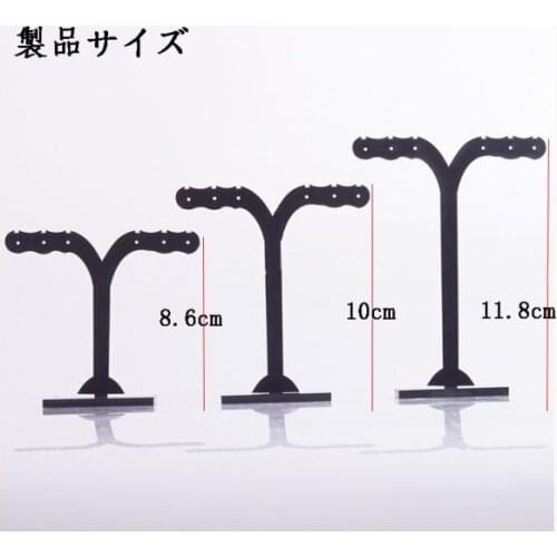 3 Pcs Black Acrylic Earrings Display Stand Shelf Jewelry Organizer Holder