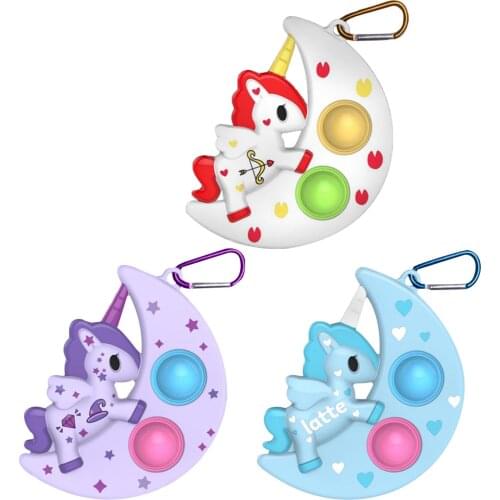 3PC Fidget Toys Dimple Board Keychain антистресс Squeeze Silicone Simple Dimple Pushs Bubble Antistress Figet Toys симпл димпл