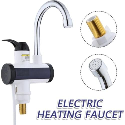 360 Degree Rotatable Tankless Electric Kitchen Water Heater Tap Fast Instant Hot Water Faucet Heater Cold Heating Faucet