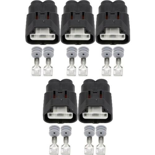 5 Sets 2 Pin MG642928 Suitable for Car Fan Plug, High Current Waterproof Connector, Sheath with Terminal