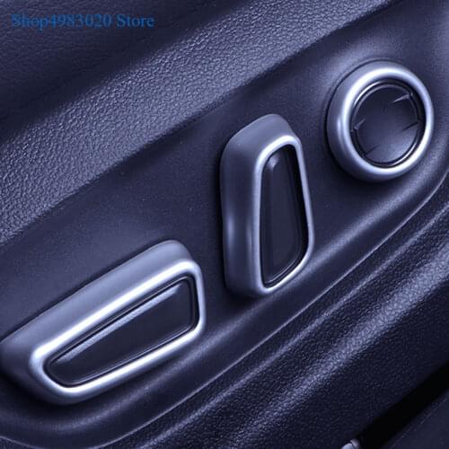 6PCS Car Seat Adjuster Button Switch Cover Trim Chrome Shell Decoration for Toyota Camry XV70 2018 2019 Interior Accessories