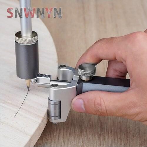 Woodworking Straight and Arc Dual-purpose Parallel Marker Multifunction Marking Tool Gauge Drawing Gauge Measuring Tool