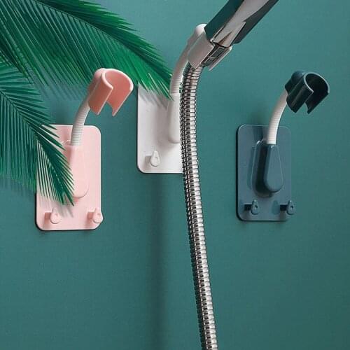 360° Shower Head Holder Adjustable Punch-free Bathroom Shower Bracket Wall Mount Shower Head Storage Shelf Bathroom Accessories