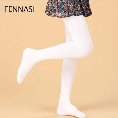 FENNASI Children Lovely White Stockings Girls Dance Nylon Stockings Kawaii Girl Compression Tights Spring Autumn Warm Pantyhose