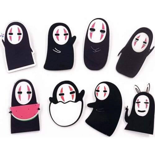 Hot Sale 1Pcs No Face Man Spirited Away Anime Character Icon Brooch Acrylic Badge Pins on Backpack for Kids Birthday Party Gifts