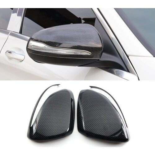 For Mercedes Benz B C E S GLB GLC Class W205 W213 W253 Carbon Fiber ABS Side Rear View Mirror Cover Trim