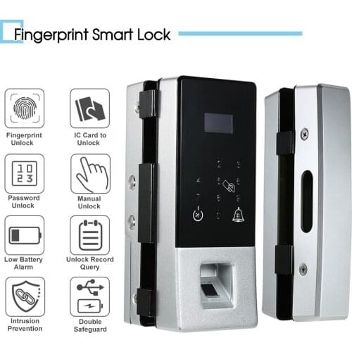 Fingerprint Door Lock with Password IC Cards Remote Control Security Biometric Smart Door Lock for Office Home Hotel Apartment
