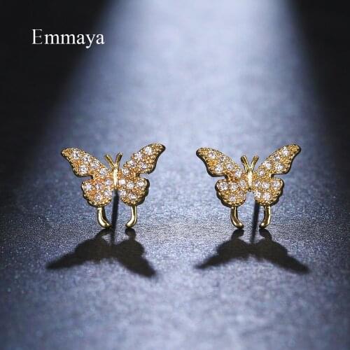Emmaya New Fashion Jewelry For Women Cute Butterfly Modelling AAA Zirconia Adorable Earring In Party Charming Ornament