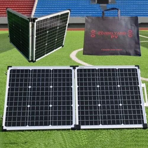 Hot Sell New Technology Foldable Solar Panel 100W(2pcs50w) 18V With 12V/24V LCD charge Controller For Camping/Travel