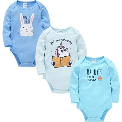 Kavkas Baby Girl Bodysuit Long Sleeve 100% Cotton Infant Body bebe Clothes Autumn Boy Casual Toddler Costume