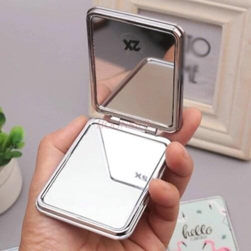 Small Mirror Cartoon Leather Mirror Cute Folding Double-sided Small Round Mirror Ladies Carry-on Makeup Mirror Sale
